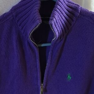 Polo Ralph Lauren Purple Sweater with Silver Zipper
